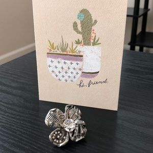 Silver Flower Statement Ring